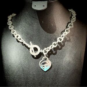 Silver Heart Pendant Necklace 20 Inches